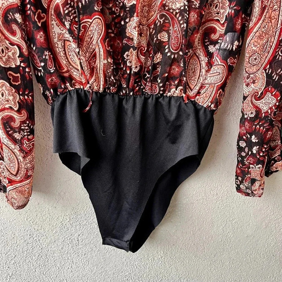 NWT Zara Paisley Printed Ruffle Bodysuit Small - Picture 7 of 8